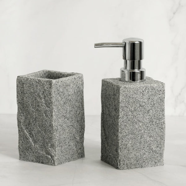 Stone Look Bathroom Accessory Set