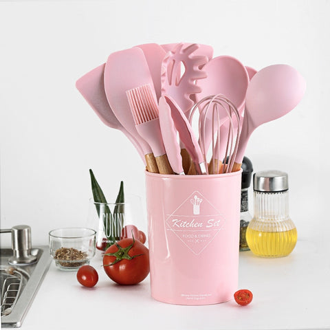 Pink Cooking Utensils Set