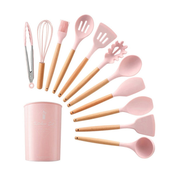 Pink Cooking Utensils Set