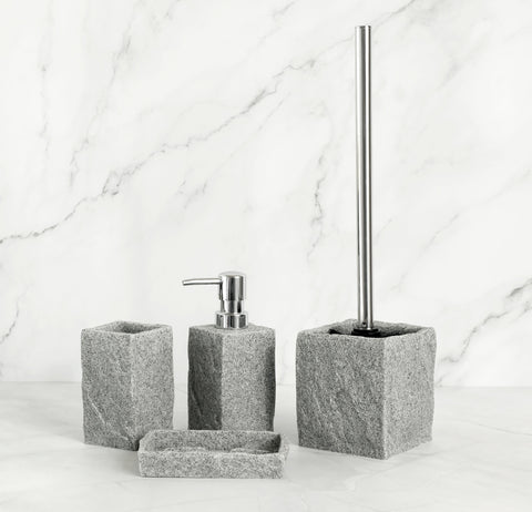 Stone Look Bathroom Accessory Set