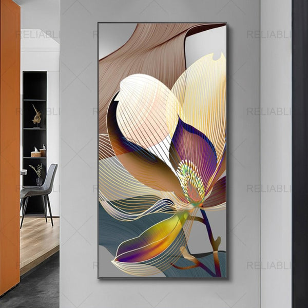 Abstract Canvas Flower Art