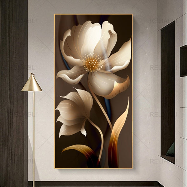 Abstract Canvas Flower Art