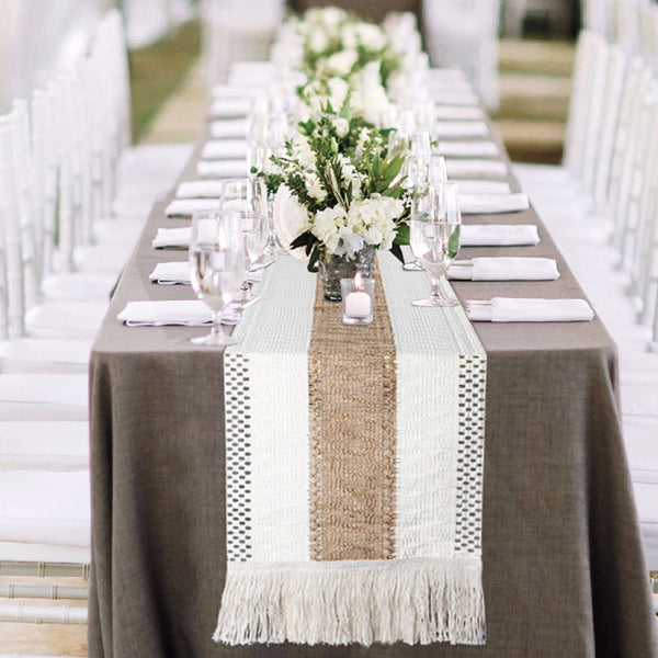 Rustic Style Table Runner with Tassels