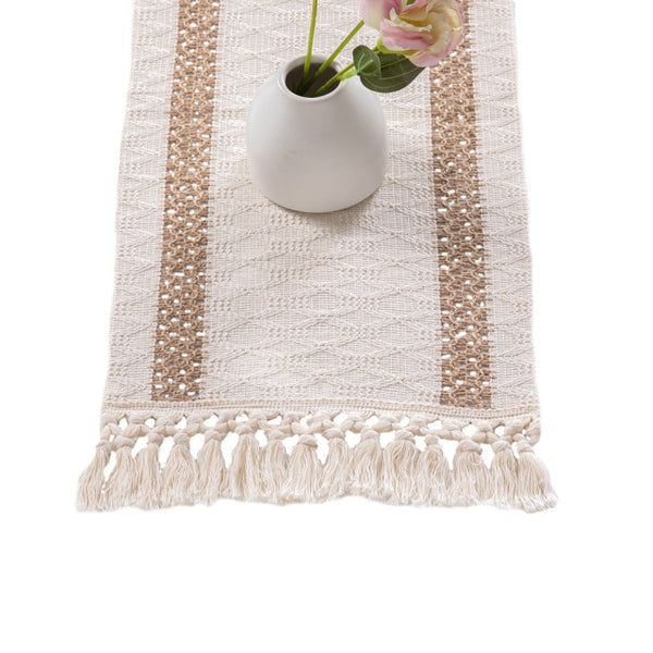 Rustic Style Table Runner with Tassels