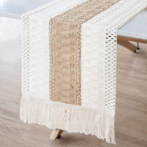 Rustic Style Table Runner with Tassels