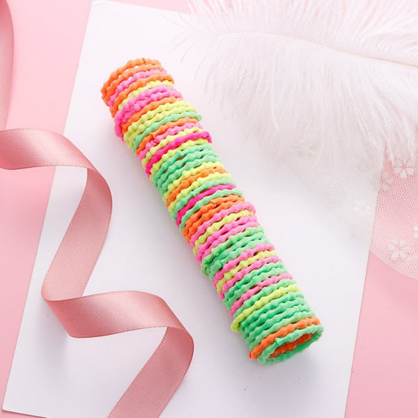 Kids Candy Coloured Soft Elastic Hair Ties