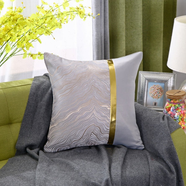 Gold Trim Cushion Cover