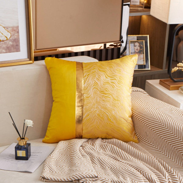 Gold Trim Cushion Cover