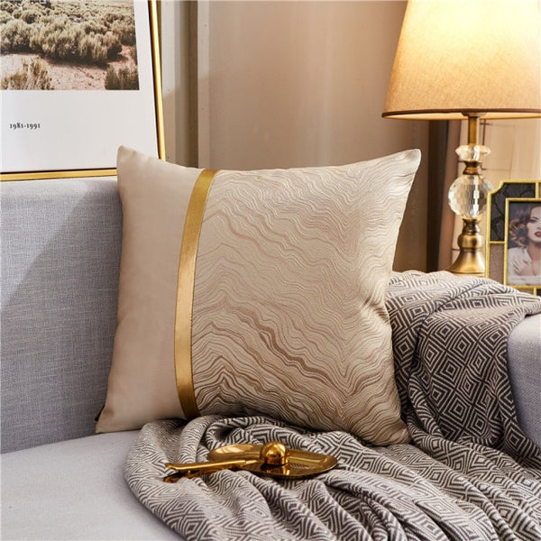 Gold Trim Cushion Cover