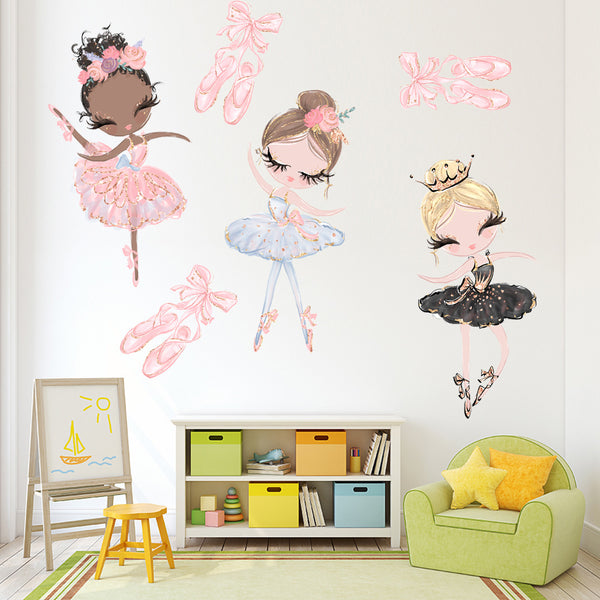 Cute Dancing Ballerina Wall Stickers