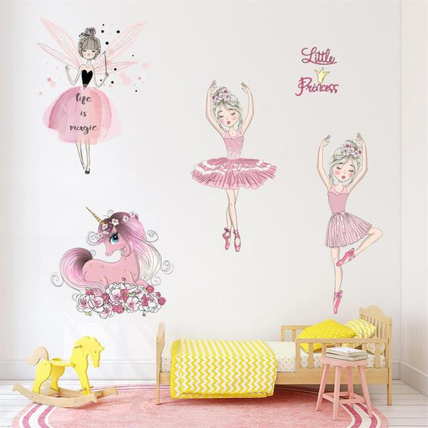 Cute Dancing Ballerina Wall Stickers