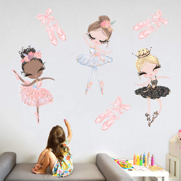 Cute Dancing Ballerina Wall Stickers