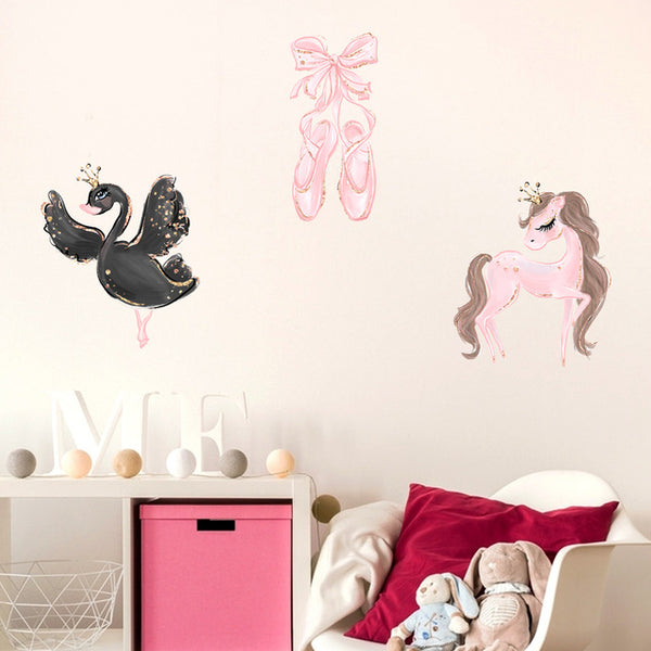 Cute Dancing Ballerina Wall Stickers