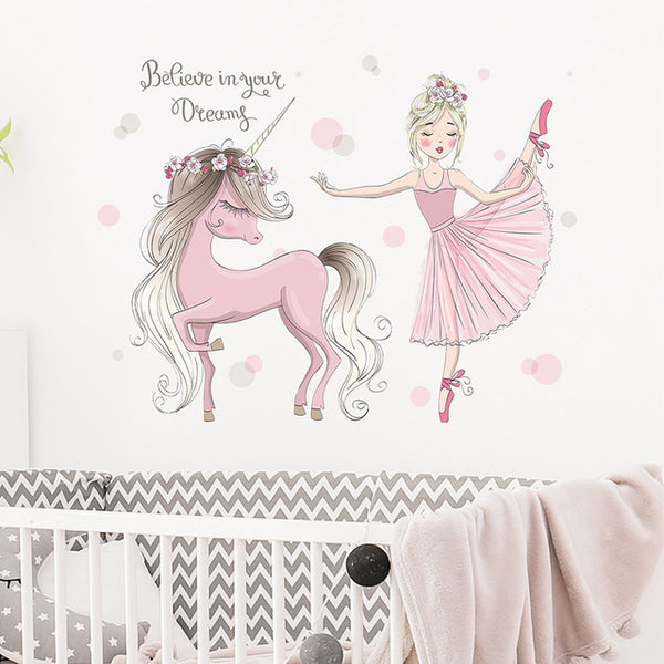 Cute Dancing Ballerina Wall Stickers