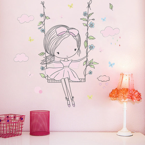 Cute Dancing Ballerina Wall Stickers