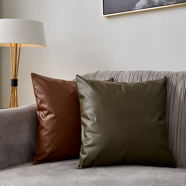 Decorative Leather Look Cushion Covers