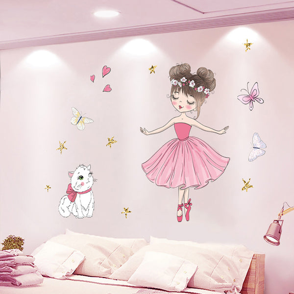 Cute Dancing Ballerina Wall Stickers