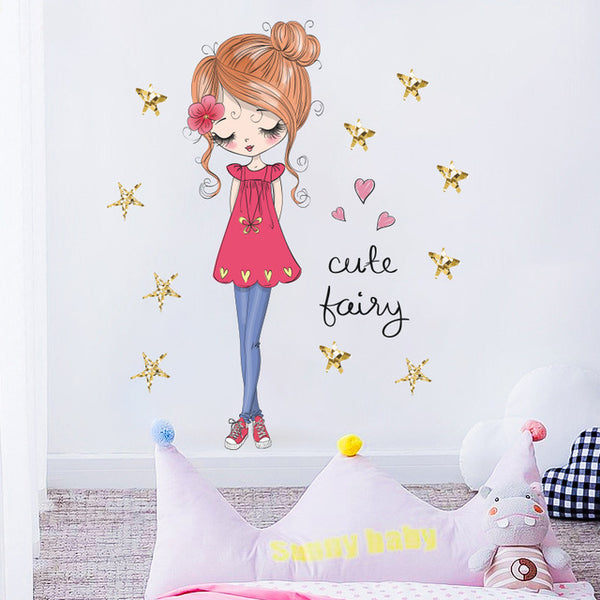 Cute Dancing Ballerina Wall Stickers